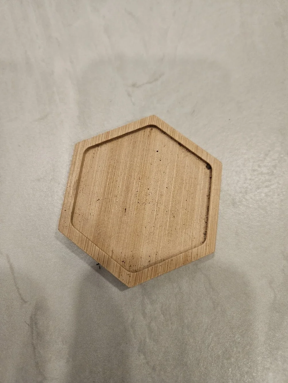 White Hexagonal Ceramic Planter with Drainage Hole